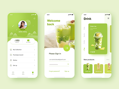 Drink Personal Center app design icon illustration ui