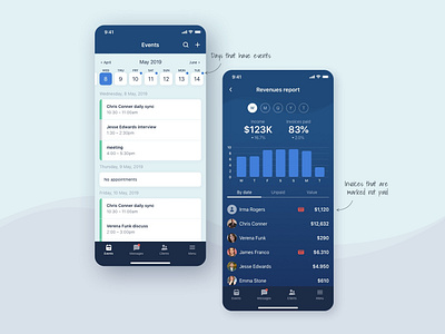 iPhone XS CRM Concept app ui ux