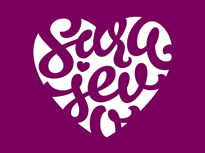 Sarajevo brush heart lettering letters sarajevo script