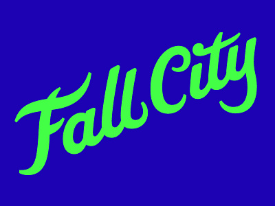 Fall City apparel brush lettering logo script swash type urban