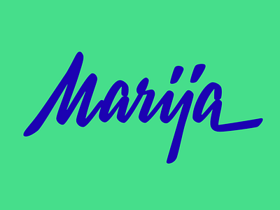 Marija award brush design digital lettering logo print script type