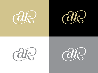 dk monogram art design identity jewelry letter lettering logo monogram swash type