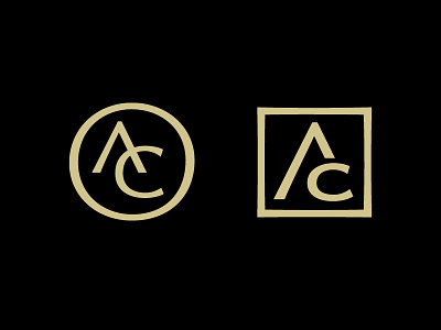 AC branding center circle custom design digital lettering logo monogram square type