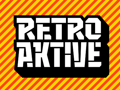 Retro Aktive aktive block blog coding design digital lettering logo retro robust shadow stencil