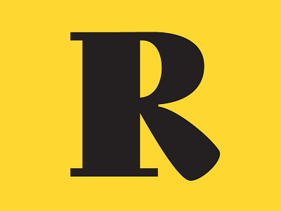 R branding design digital flat font identity lettering serif type typography vector yellow