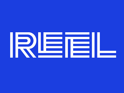 REEL blue design digital geometric lettering line reel sans type typography vector video
