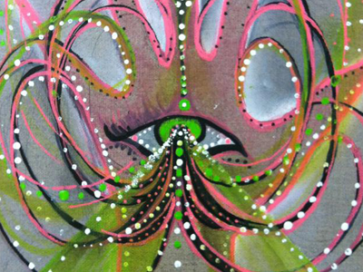 Feedback Loop art eye feedback loop green hand painting pink psychonaut