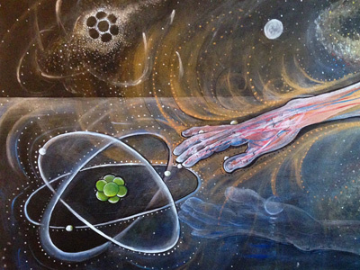 The Creation Of Atom creation creativity energy imagination painting science space transparency
