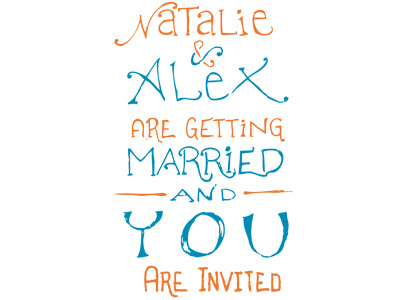 Wedding Invitation handwriting invitation letterpress wedding