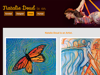the new nataliedoud.com is LIVE! acrobatics art design identity portfolio website