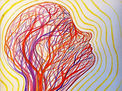 Bio Radiance arteries blood blue brain capillaries glow head purple red veins