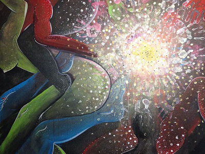 Big Bang art big bang bodies galaxy hands orgy painting sex