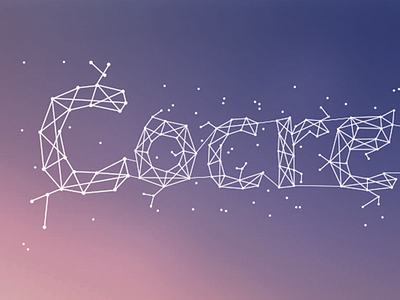 Co-Create font gradient lettering nodes space stars type