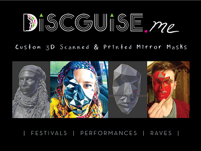 Discguise.me 3d 3d printed 3d scanning disco face festival glitch glitch art high tech low poly rave tech