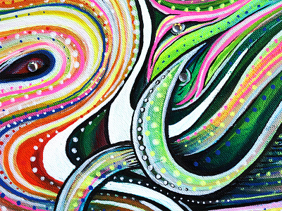 Tonguetangle art color dots embrace flow kiss lines paint painting passion