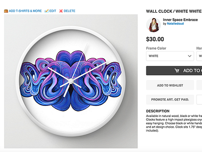 Inner Space Embrace Wall Clock