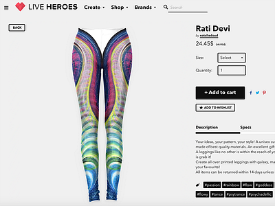 Rati Devi Leggings art cart colors flow interface leggings paint rainbow shop waves