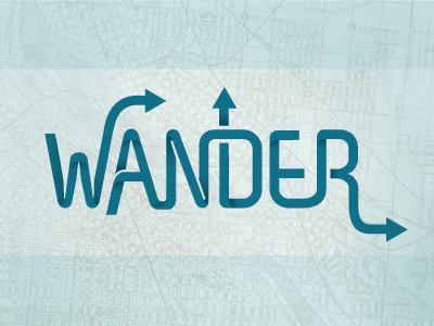 Wander logo map ribbon
