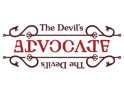 Devil's Advocate logo ambigram bar formal logo red restaurant type