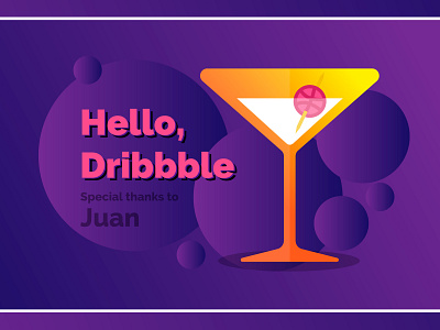 Hello, Dribbble design dribbble illustration invite pink purple red typography ui ux vector violet yellow