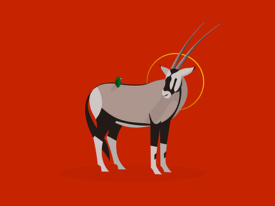 Oryx bird design dribbble green illustration logo oryx red time vector yellow