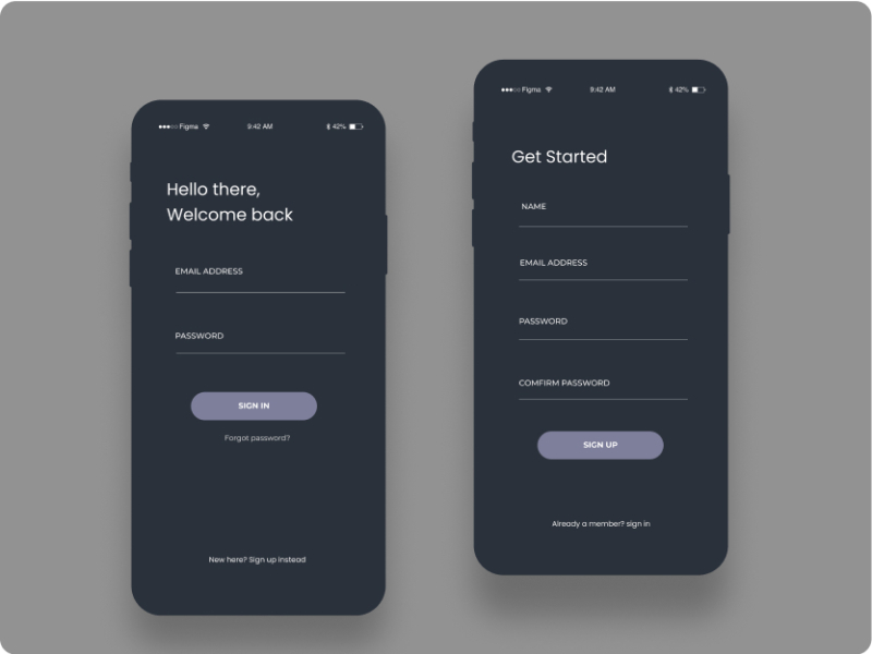 Dark Theme Signup/Login screen by Bolaji Olanrewaju on Dribbble