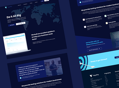 VoguePay Re-design Dark-Mode design graphic design product design ui ux web design website