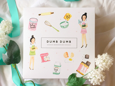 DumbDumb Bakehouse bakery branding illustration packaging pattern