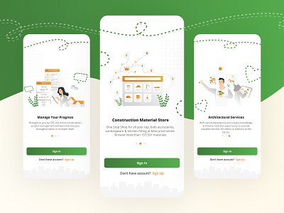 Onboarding for Construction App app construction dashboard design graphic design illustration isometric onboarding ui uidesign uxdesign walkthrough