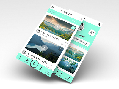 Free PSD Video sharing Social App feed social video videosocial