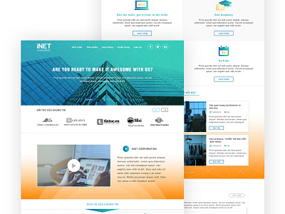 iNET corporation profile design companyprofile corporation inet landingpage
