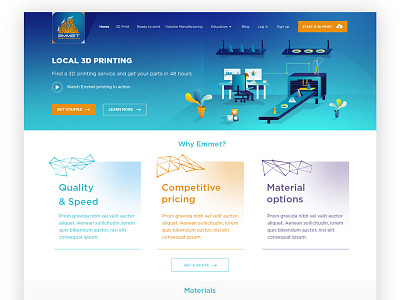 Emmet 3D printing Landingpage 3d 3dprinting emmet giveaway invitation landing landingpage material page responsiveness website