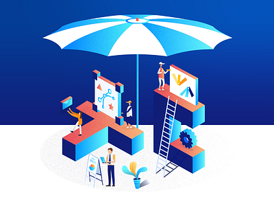 Marketing illustration umbrella