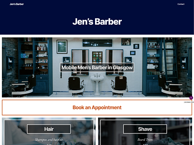 Jen's Barber ui web design wordpress
