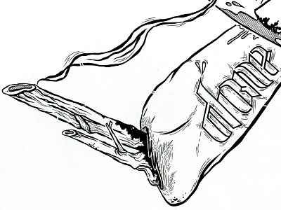 NAD {WIP} 2 arm blackwhite blood bones illustration pun scar smoke wip wood