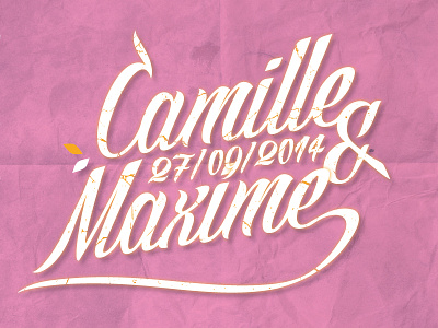 Camille & Maxime card faire part greeting invitation manual font mariage typography wedding