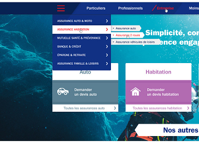 Axa absolute homepage {#2} bank france insurance mobile responsive webdesign website