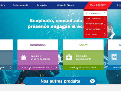 Axa absolute homepage {#4} bank france insurance mobile responsive webdesign website