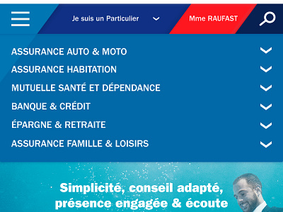 Axa MOBILE absolute homepage {#4} bank france insurance mobile responsive webdesign website