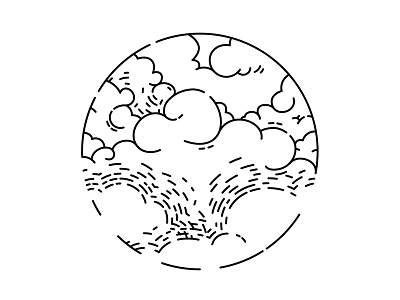 Judas cloud engraving icon logo