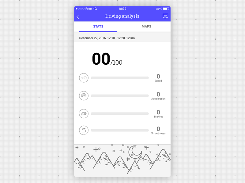 Data loading animation app gauge gif load mobile moon mountain smiley snow