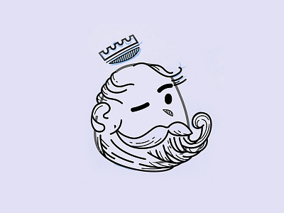 King beard bold crown illustration king vector
