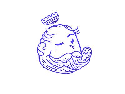 King {II} beard bold crown illustration king vector