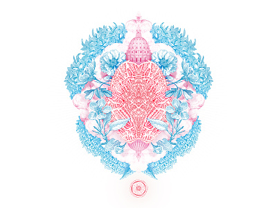 State of mind {final} cloud collage cyan flower leaf map pink red symetry