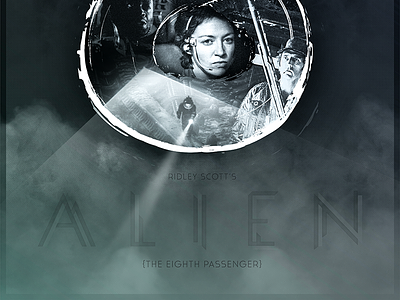 The eighth {FINAL} alien black collage font halo movie poster sans serif white