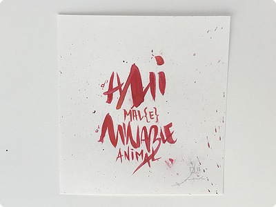 Ami {WIP} calligraphy handwriting pun red words
