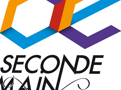 De Seconde Main collective cube france geometric identity logo vector