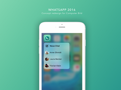 WhatsApp Concept Redesign 2016 app concept design interface mobile redesign ui whatsapp