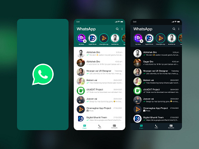 WhatsApp Redesign Light & Dark Mode