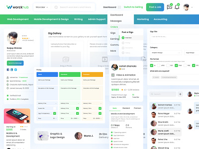 Online Job Portal Web UI Components | WorckHub clean ui components finder freelance freelance ui gradient ui hr interaction job job portal landing minimalist portal portfolio search ui uiux web ui worker